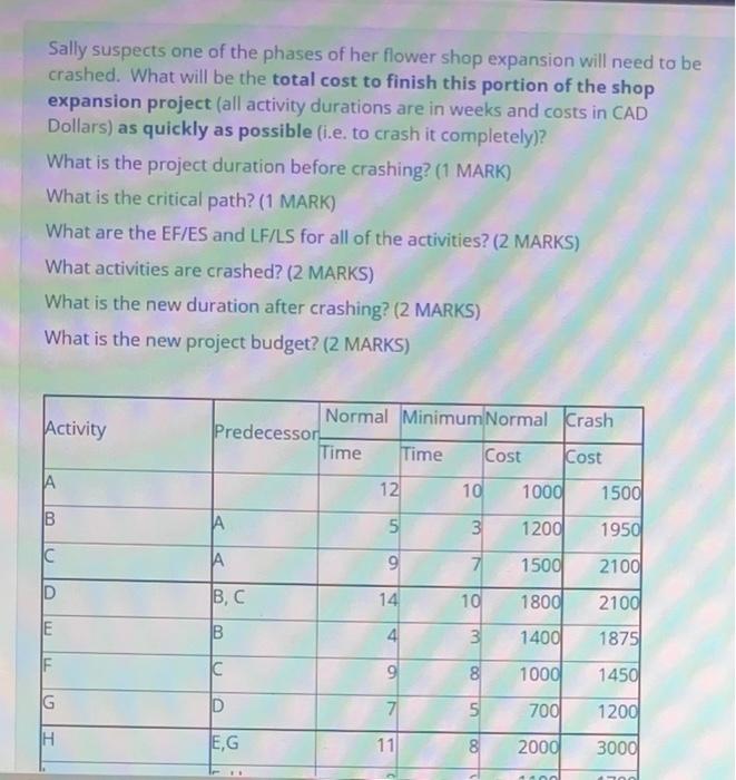 Sally suspects one of the phases of her flower