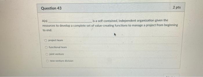 Question 43 2 pts Aln) is a self-contained