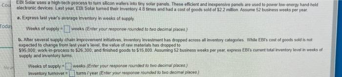 please help will thunbs up Cou Today EBI Solar