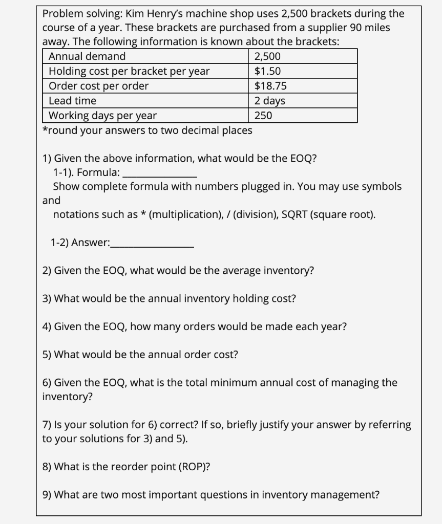I only need number 6, 7, 8, 9 please!!! Problem