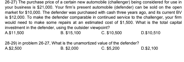 26-27) The purchase price of a certain new