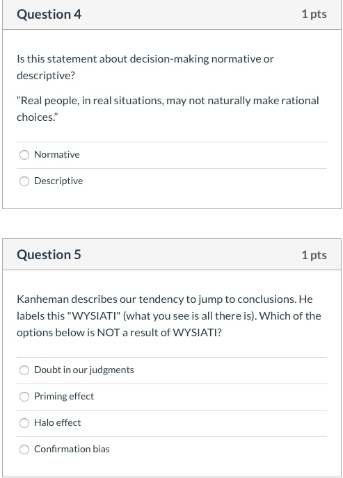 Question 4 1 pts Is this statement about