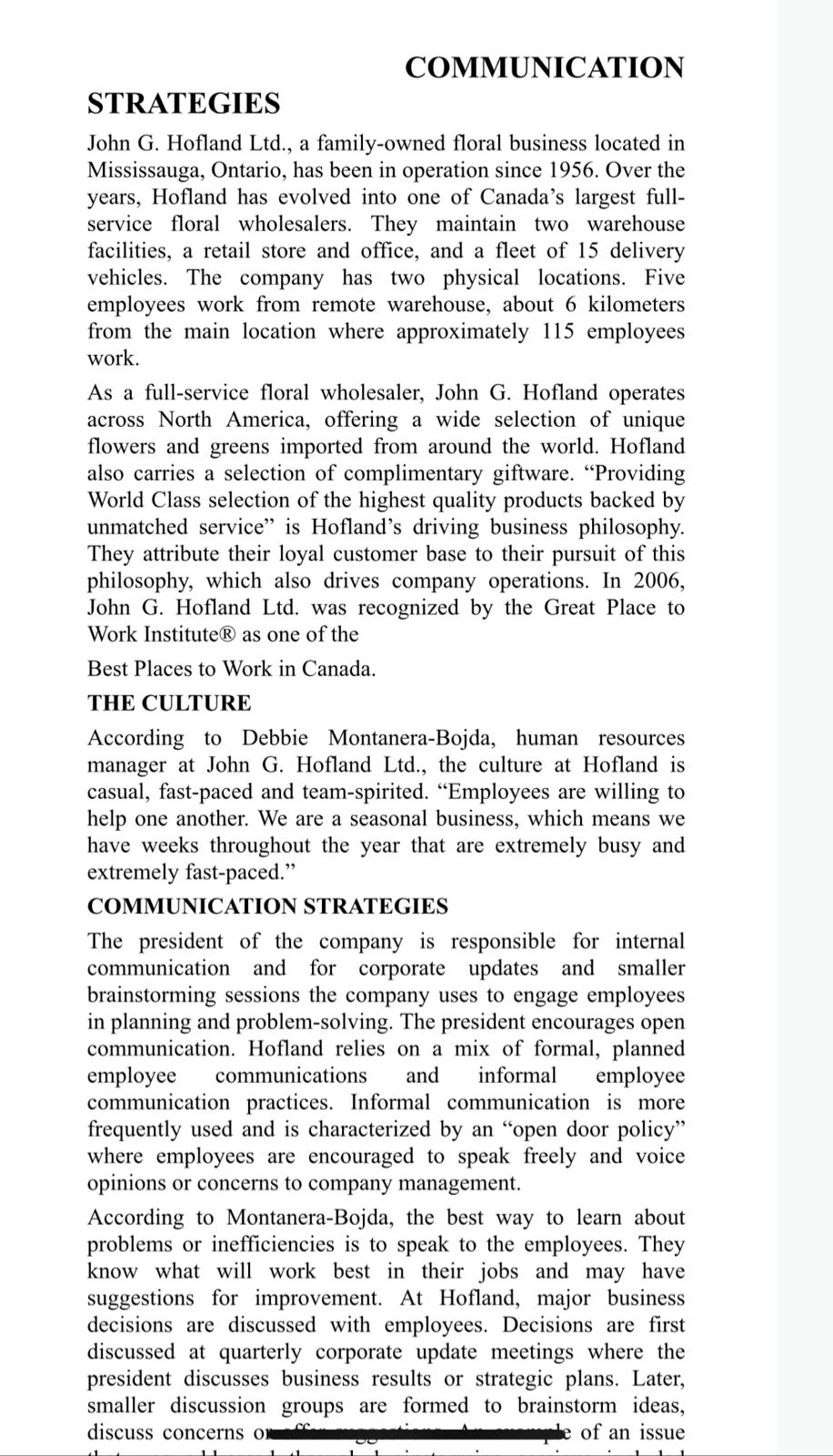 acro COMMUNICATION STRATEGIES John G. Hofland