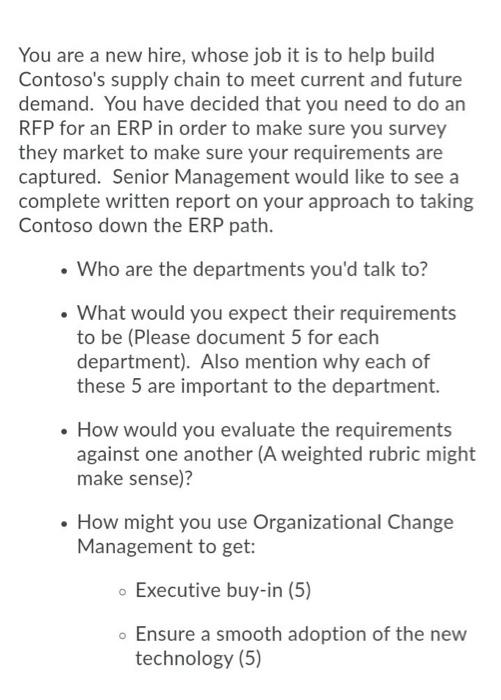 Part 1: RFP Prep and Issuing Contoso, a small