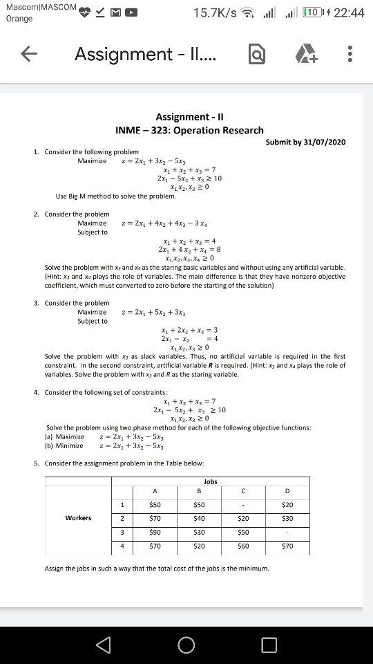 . Mascom MASCOM Orange 15.7K/s ill 110 + 22:44