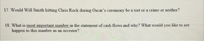 17. Would Will Smith hitting Chris Rock during