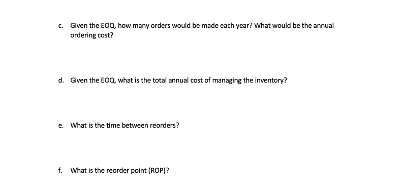 Problem #2 Joe Henry's machine shop uses 2,500