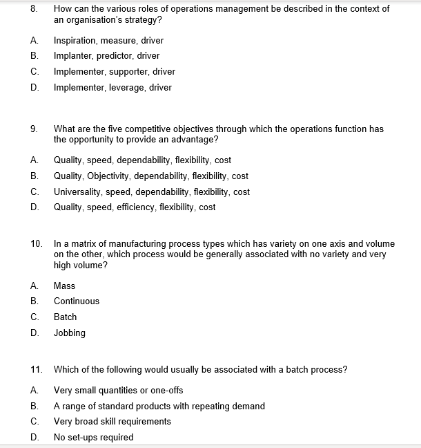 8. How can the various roles of operations
