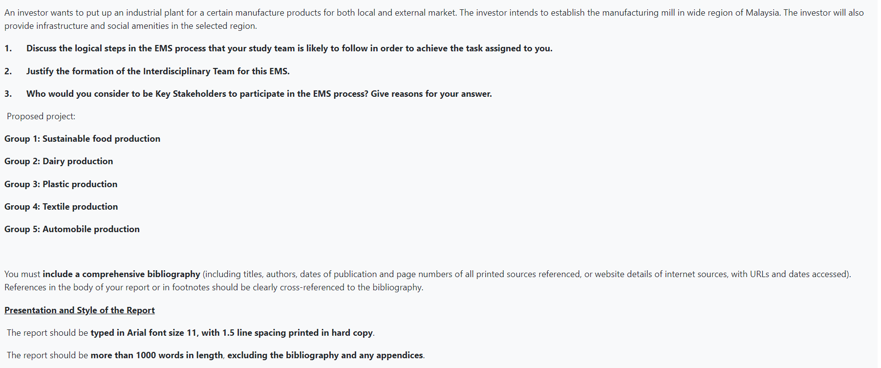 please do for me only project group 2 : dairy
