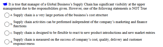 It is true that manager of a Global Business's