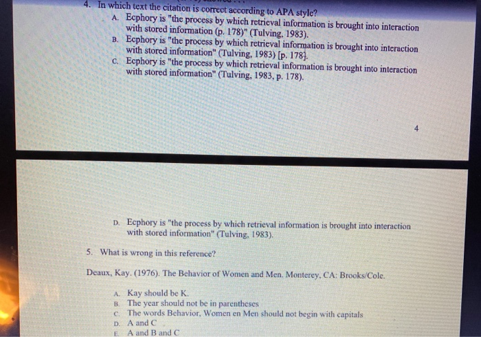 answer for these please TE APA-RELATED QUESTIONS
