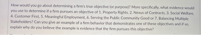 How would you go about determining a firm's true