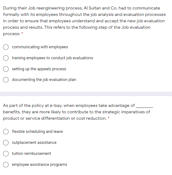 During their job reengineering process, Al Sultan