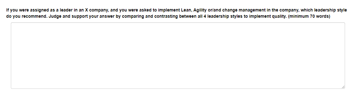 If you were assigned as a leader in an X company,