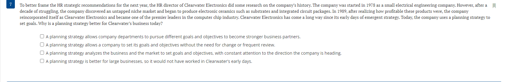 7 To better frame the HR strategic