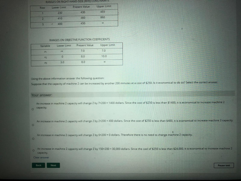 A company that manufactures three products, A, B