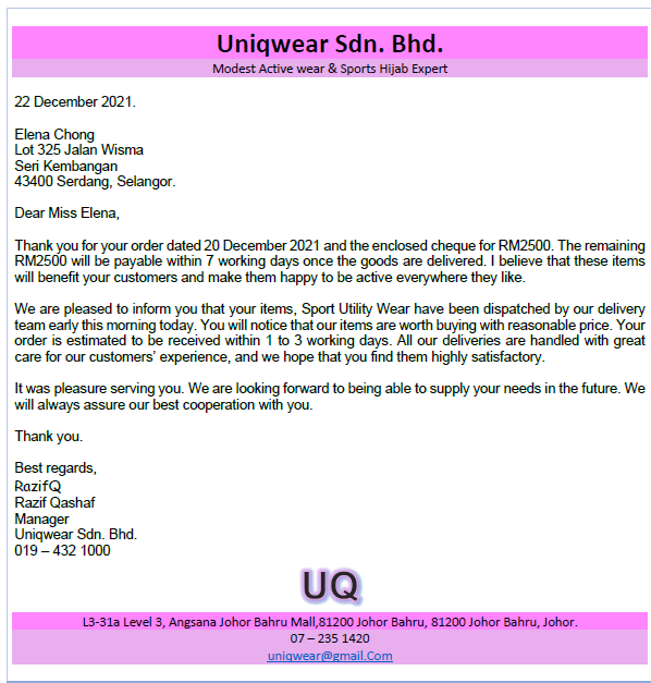 Uniqwear Sdn. Bhd. Modest Active wear & Sports