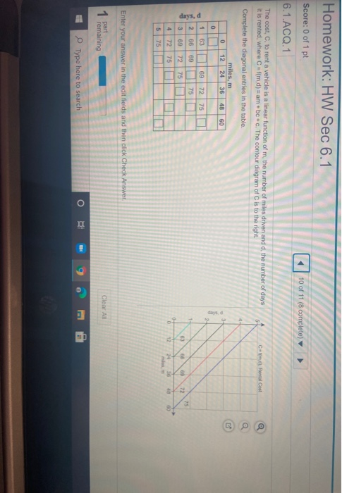 Homework: HW Sec 6.1 Score: 0 of 1 pt 10 of 11 (8