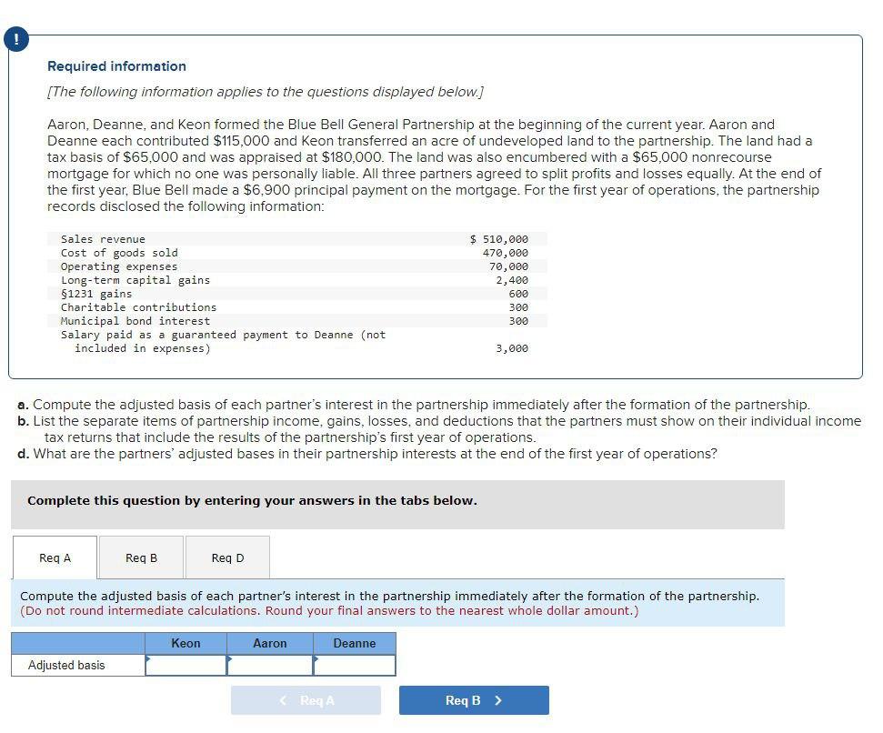 Required information [The following information