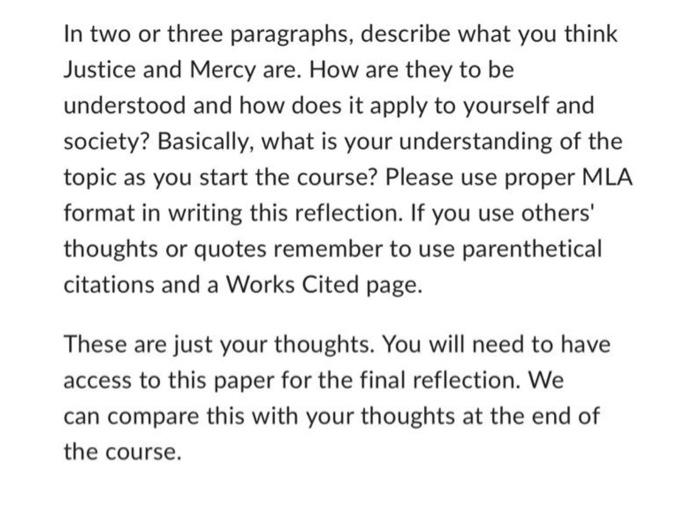 In two or three paragraphs, describe what you