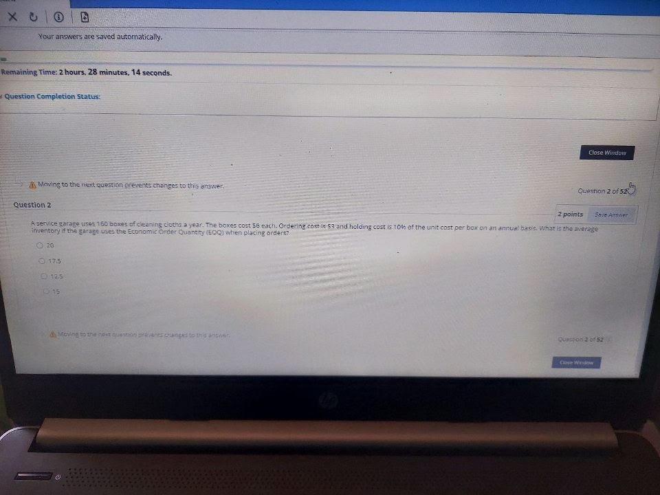 Your answers are saved automatically. Remaining