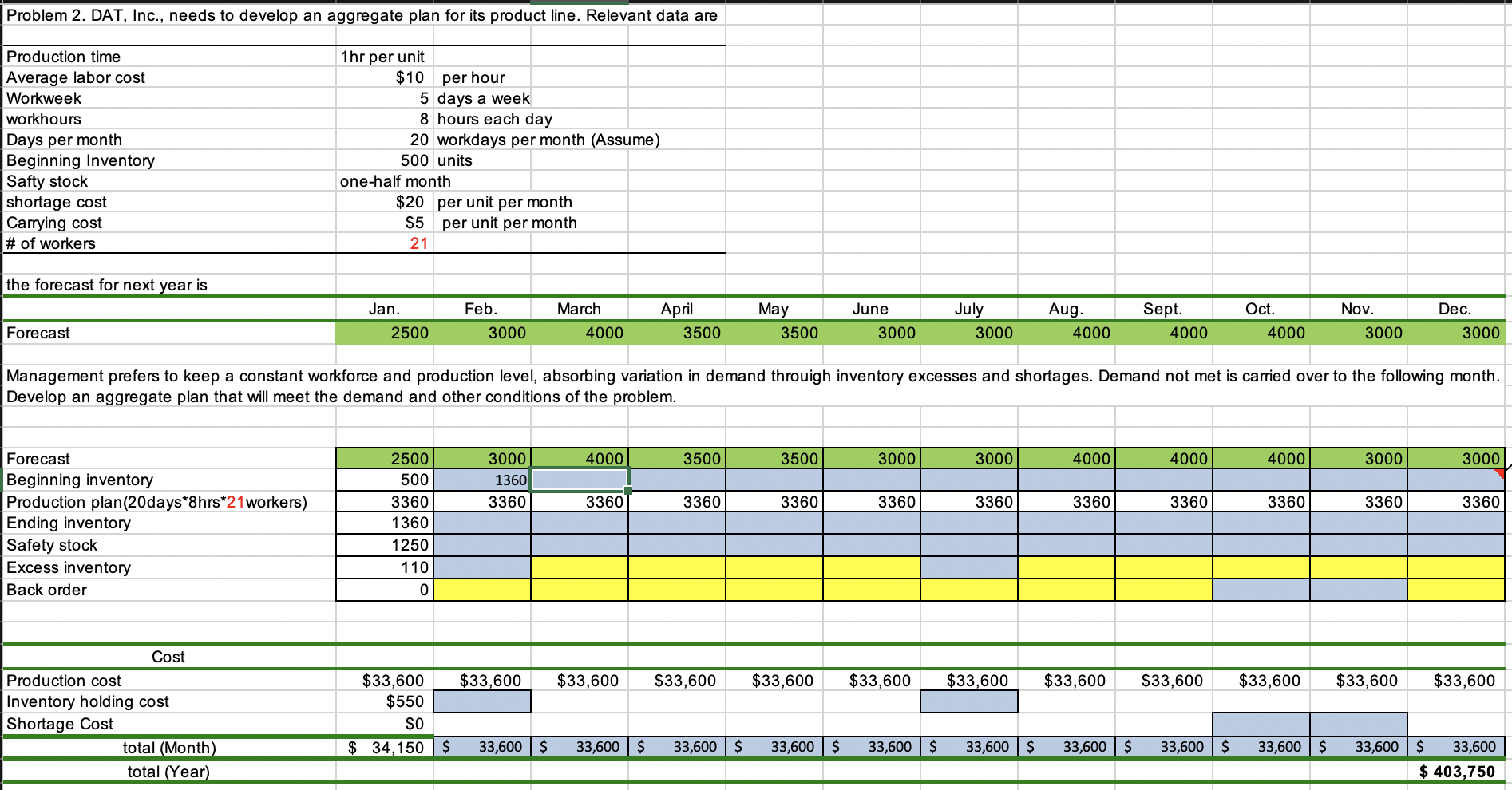 Fill in the blue blanks: Problem 2. DAT, Inc.,