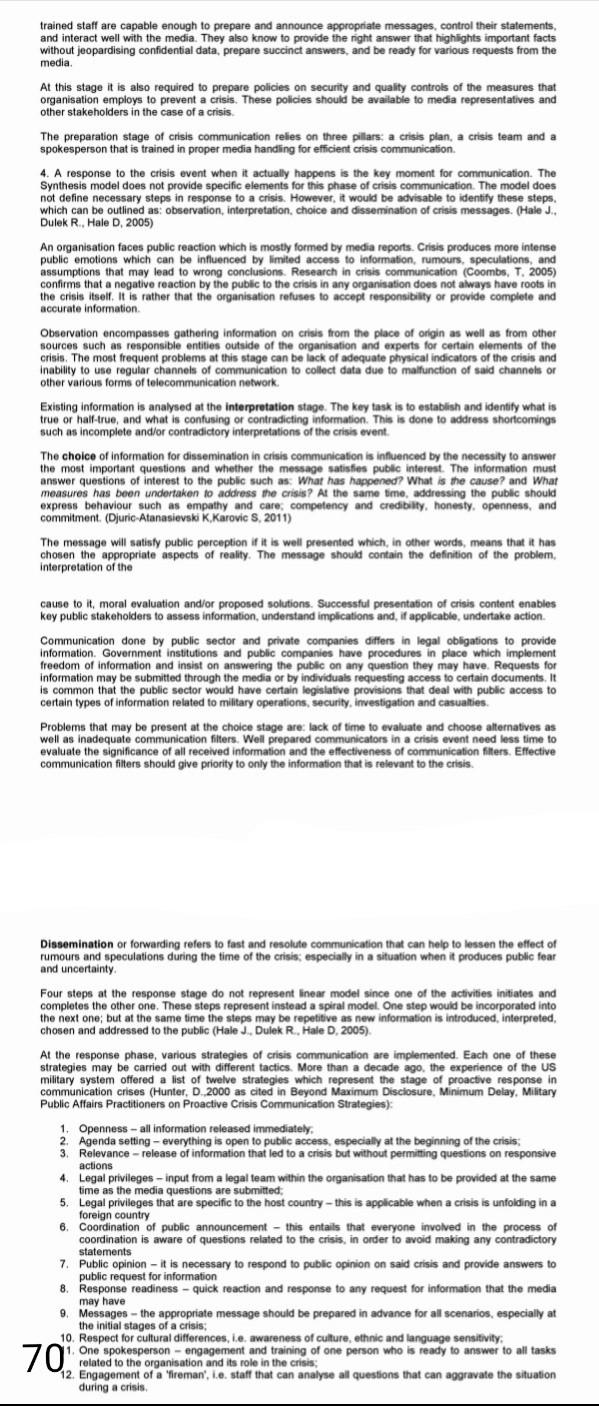 need only conclusions trained staff are capable