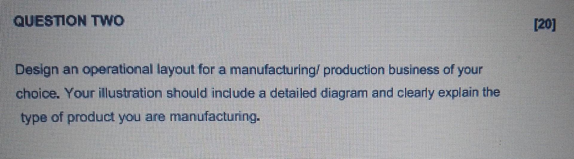 Business Management aUESTION TWO Design an