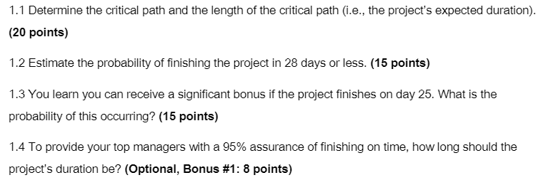 Immediate Predecessor none Activity A B A B, C D