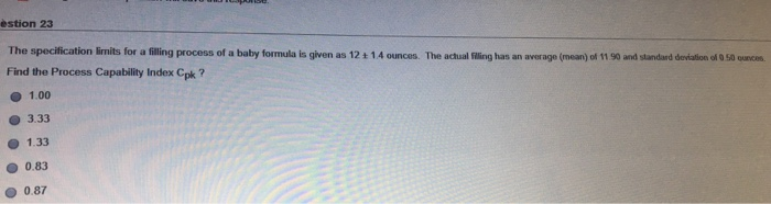 stion 23 has an average means of 119 and standard