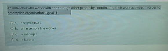 An individual who works with and through other