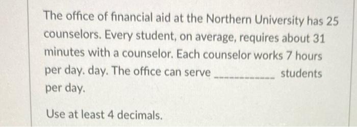 The office of financial aid at the Northern