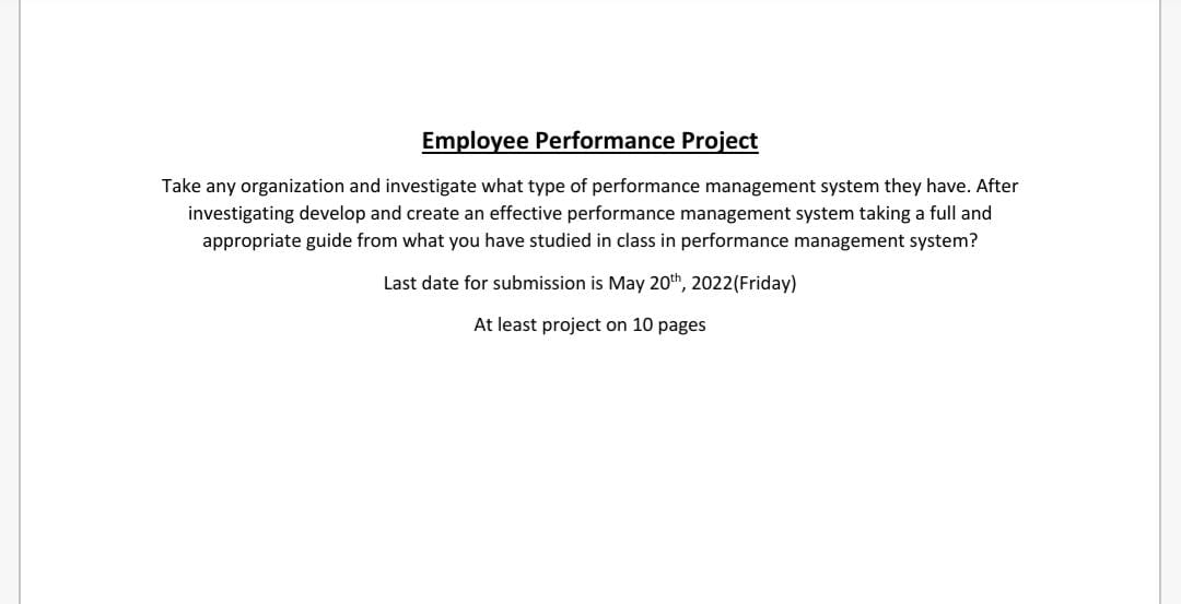 Employee Performance Project Take any
