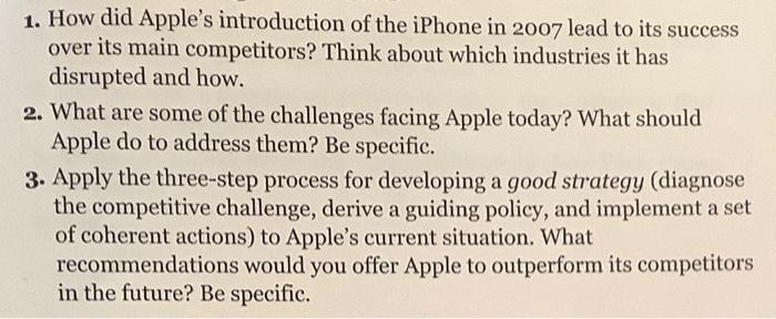 1. How did Apple's introduction of the iPhone in