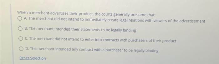 When a merchant advertises their product the