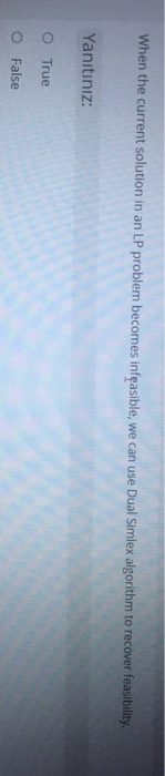 When the current solution in an LP problem