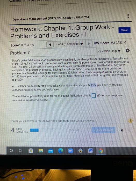 Available . Operations Management (INFO 326)