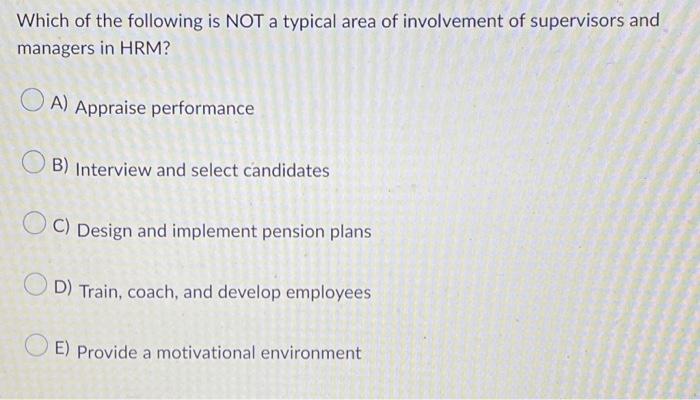 Which of the following is NOT a typical area of