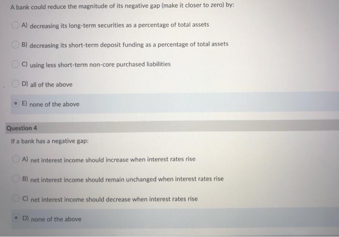 A bank could reduce the magnitude of its negative