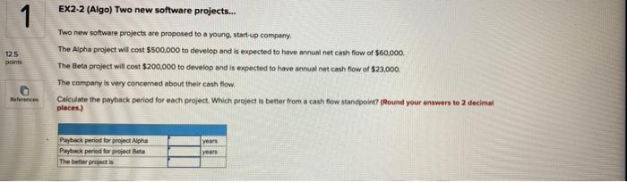 1 12.5 EX2-2 (Algo) Two new software projects...