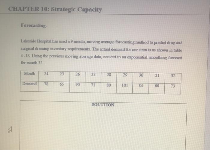 CHAPTER 10: Strategic Capacity Forecasting,
