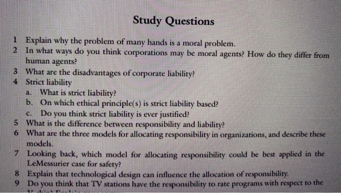 Study Questions a. 1 Explain why the problem of