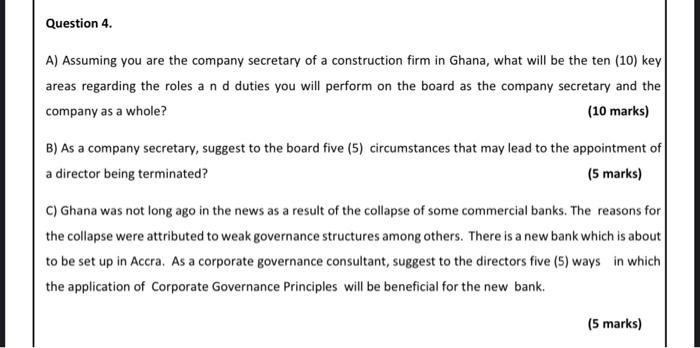 please question 4 answer all Question 4. A)