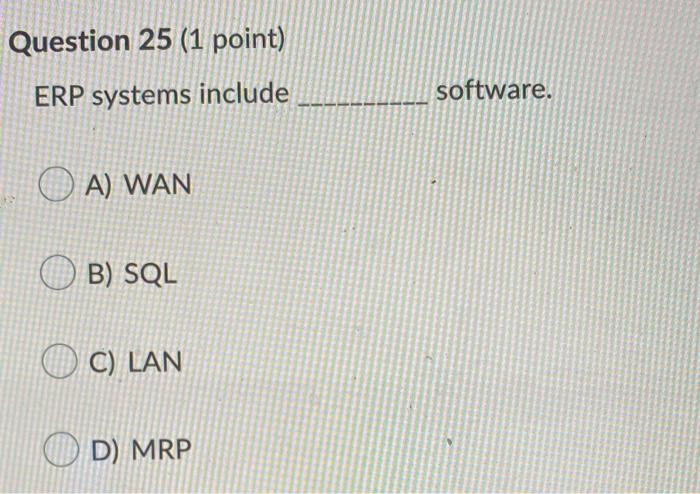 Question 21 (1 point) involves correcting or
