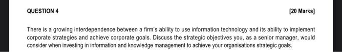 please answer question 4 in full worth 20marks