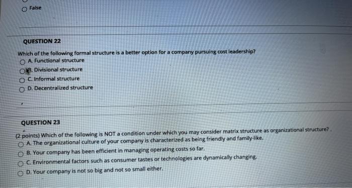 QUESTION 25 Which of the following is true about