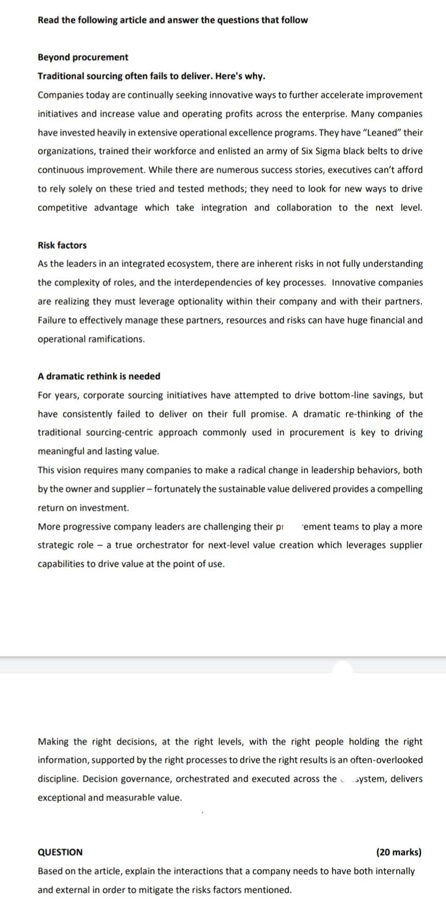 Read the following article and answer the