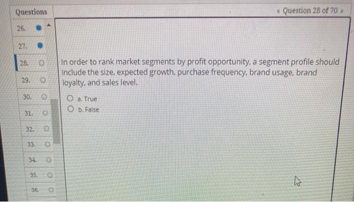 Questions Question 28 of 70 26. 27. 28. 29. In