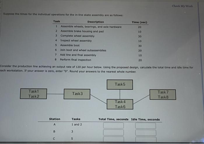 Check My Work Suppose the times for the