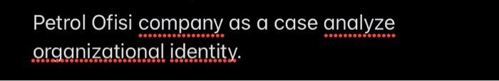 Taking a PETROL OFISI company as a case, analyze